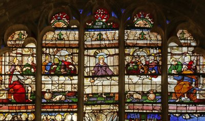 Window depicting the Last Supper (after Raimondi, Raphael) by French School